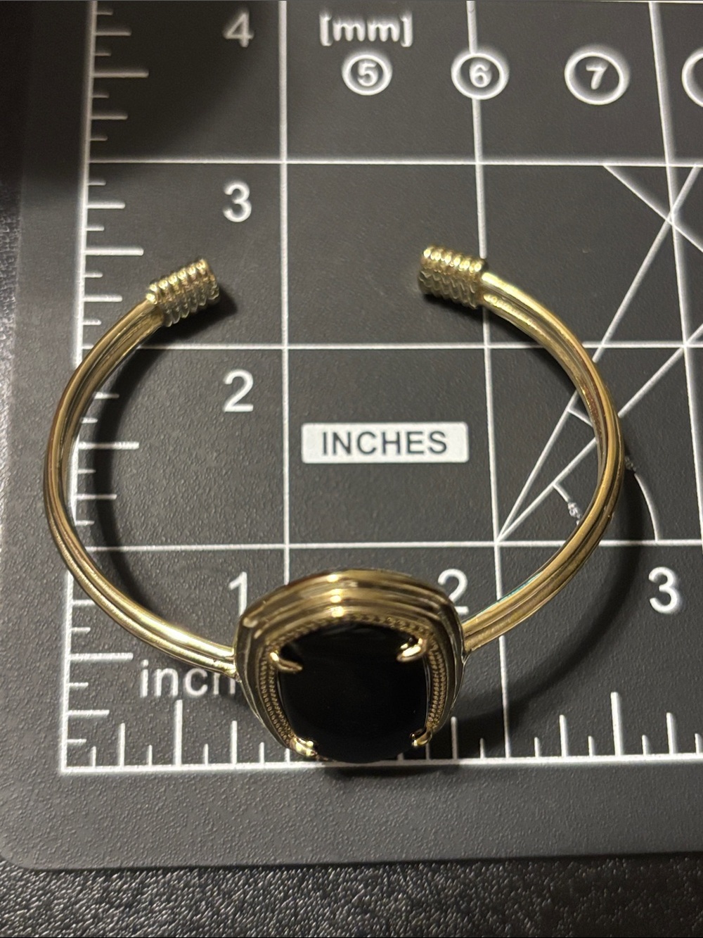 Kendra Scott Gold Cuff Bracelet with Black Stone - Picture 4 of 8